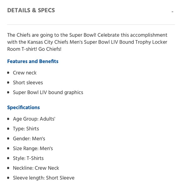 Kansas City Chiefs Tee. Med, large, XL, - Picture 2 of 7